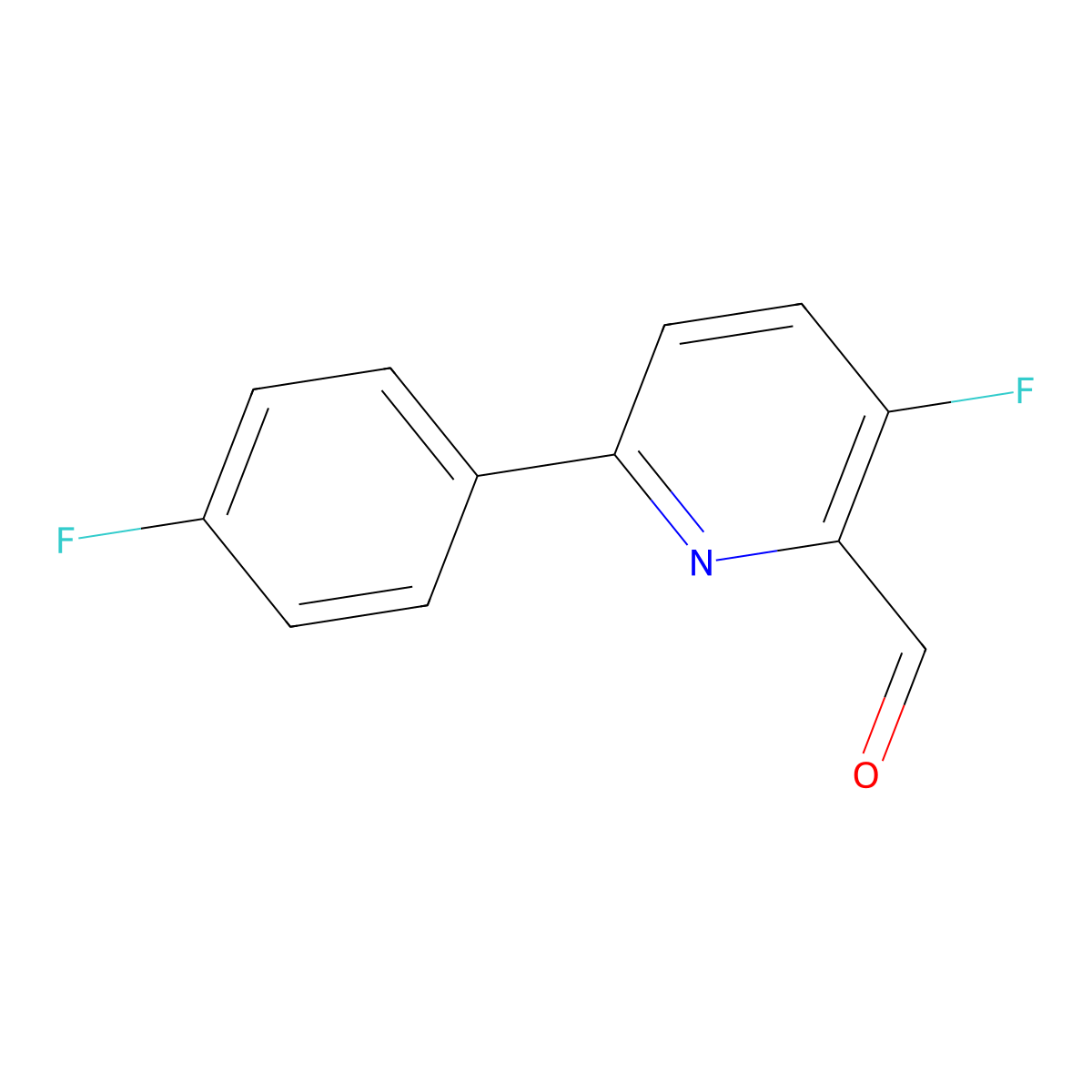 3-Fluoro-6-(4-fluorophenyl)pyridine-2-carbaldehyde molecular structure, CAS 1227595-50-7