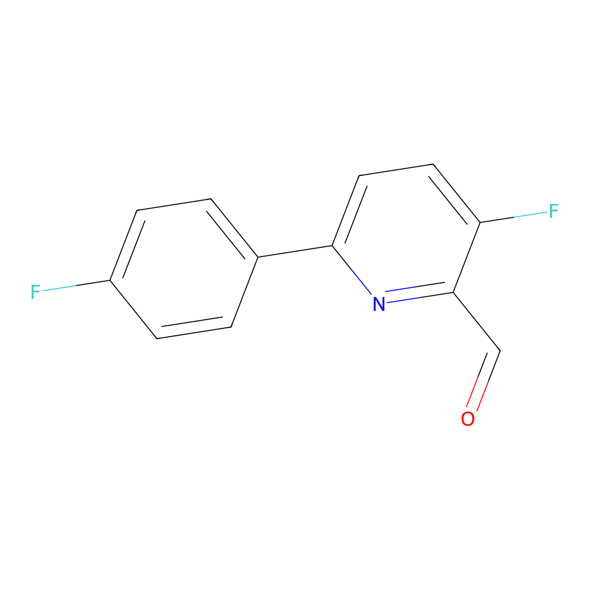 3-Fluoro-6-(4-fluorophenyl)pyridine-2-carbaldehyde molecular structure, CAS 1227595-50-7