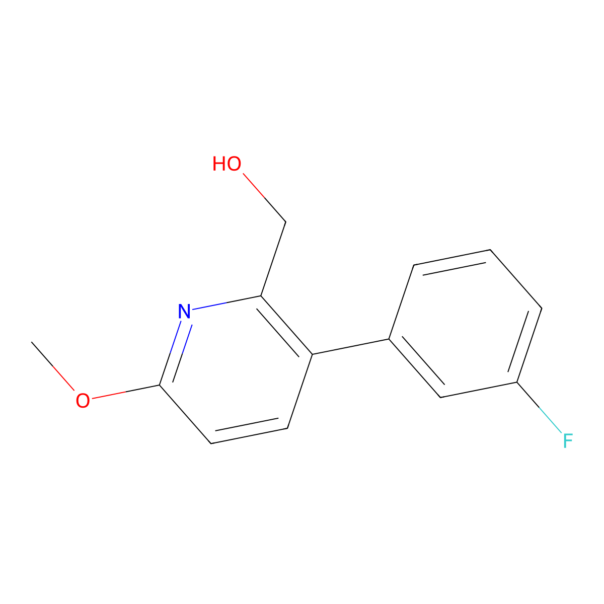 3-(3-Fluorophenyl)-6-methoxy-2-pyridinemethanol molecular structure, CAS 1227595-74-5