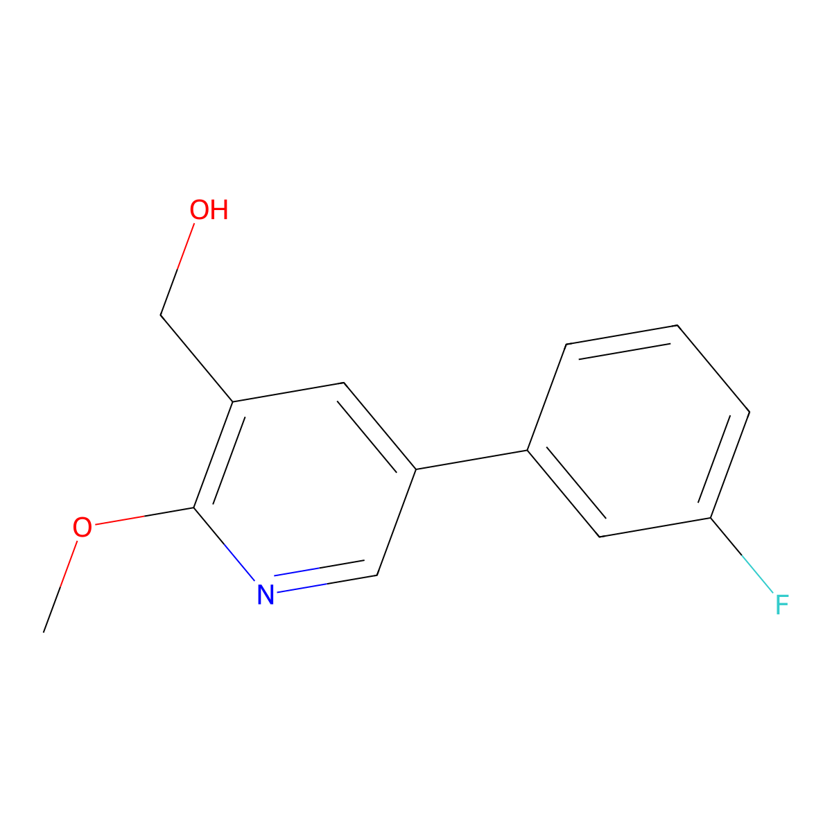 [5-(3-Fluorophenyl)-2-methoxy-3-pyridinyl]methanol molecular structure, CAS 1227595-81-4