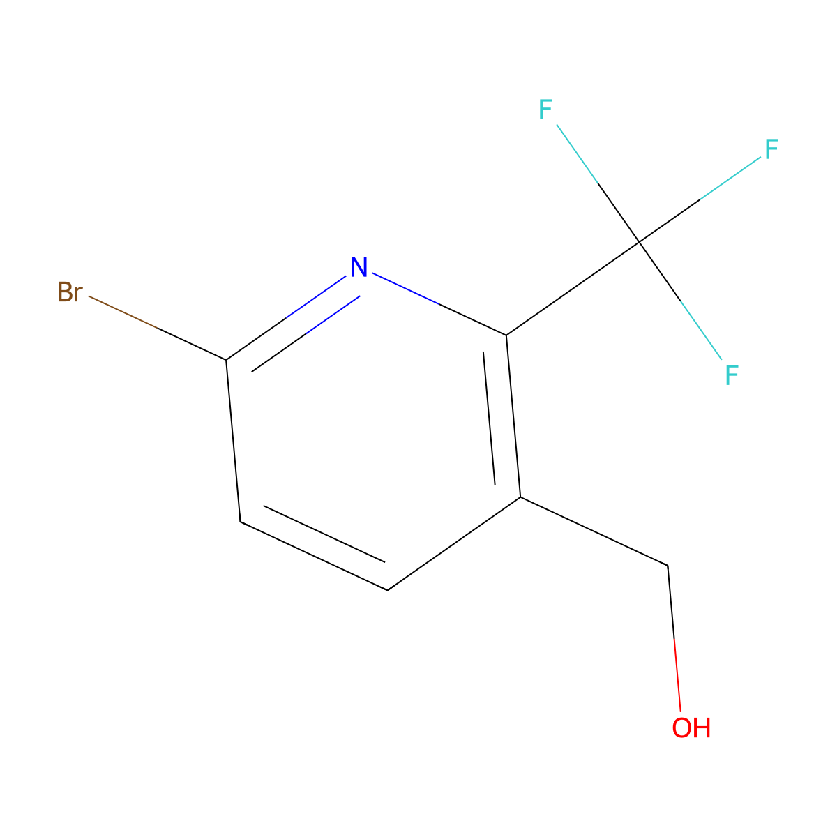 6-Bromo-2-(trifluoromethyl)pyridine-3-methanol molecular structure, CAS 1227595-83-6