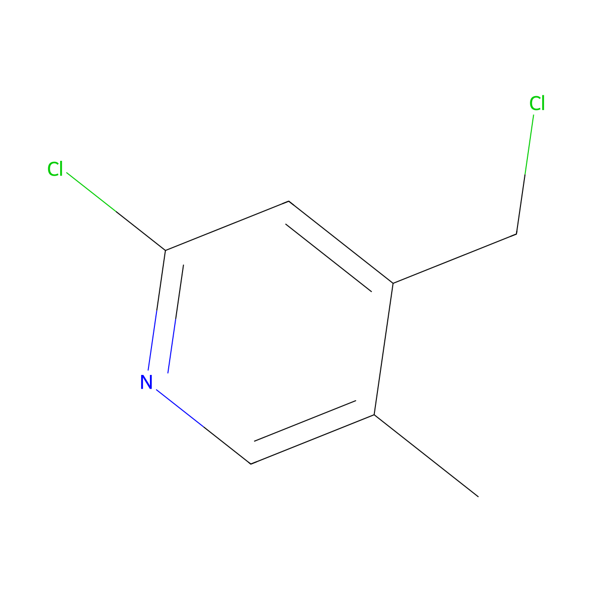 2-Chloro-4-(chloromethyl)-5-methylpyridine molecular structure, CAS 1227595-95-0