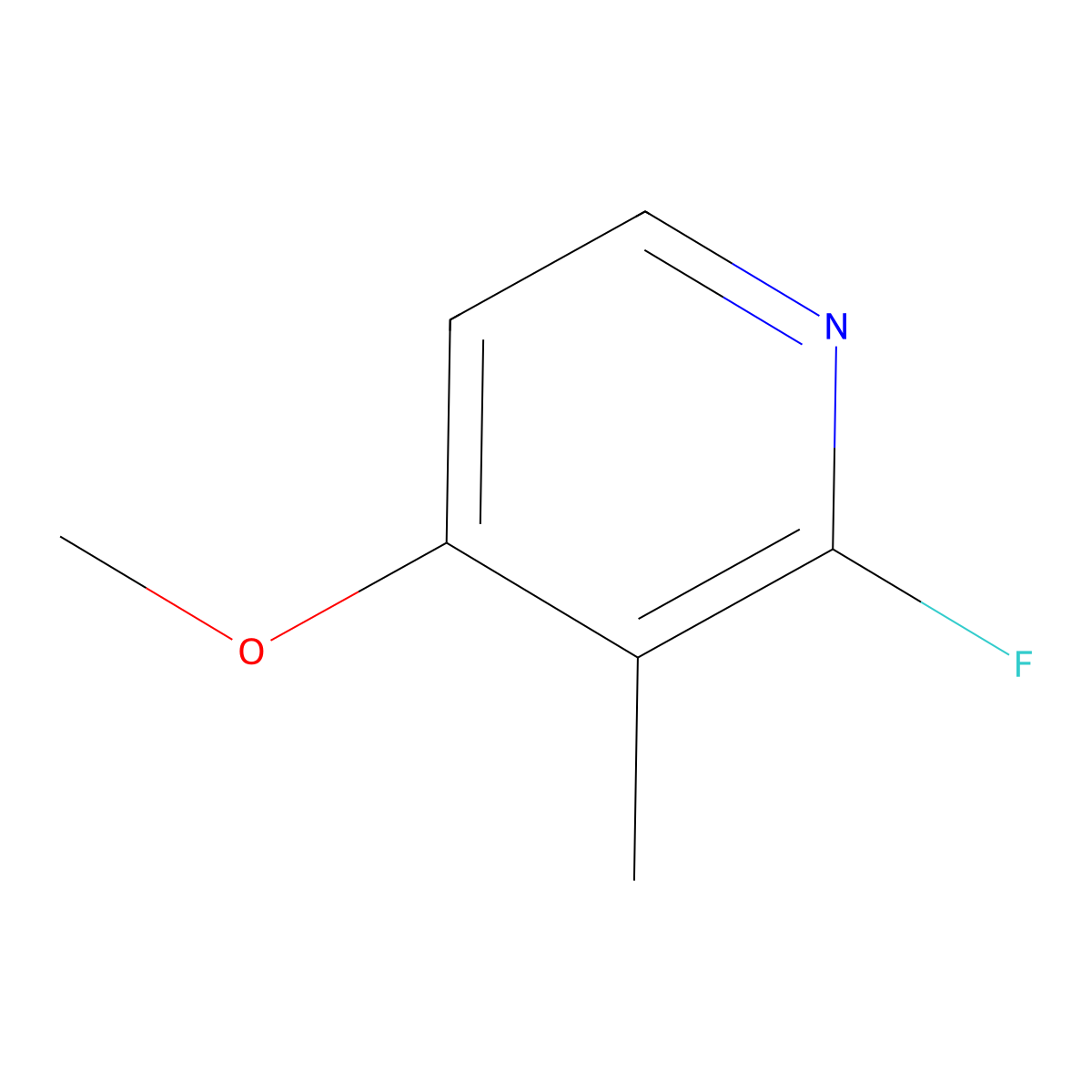 2-Fluoro-4-methoxy-3-methylpyridine molecular structure, CAS 1227596-00-0