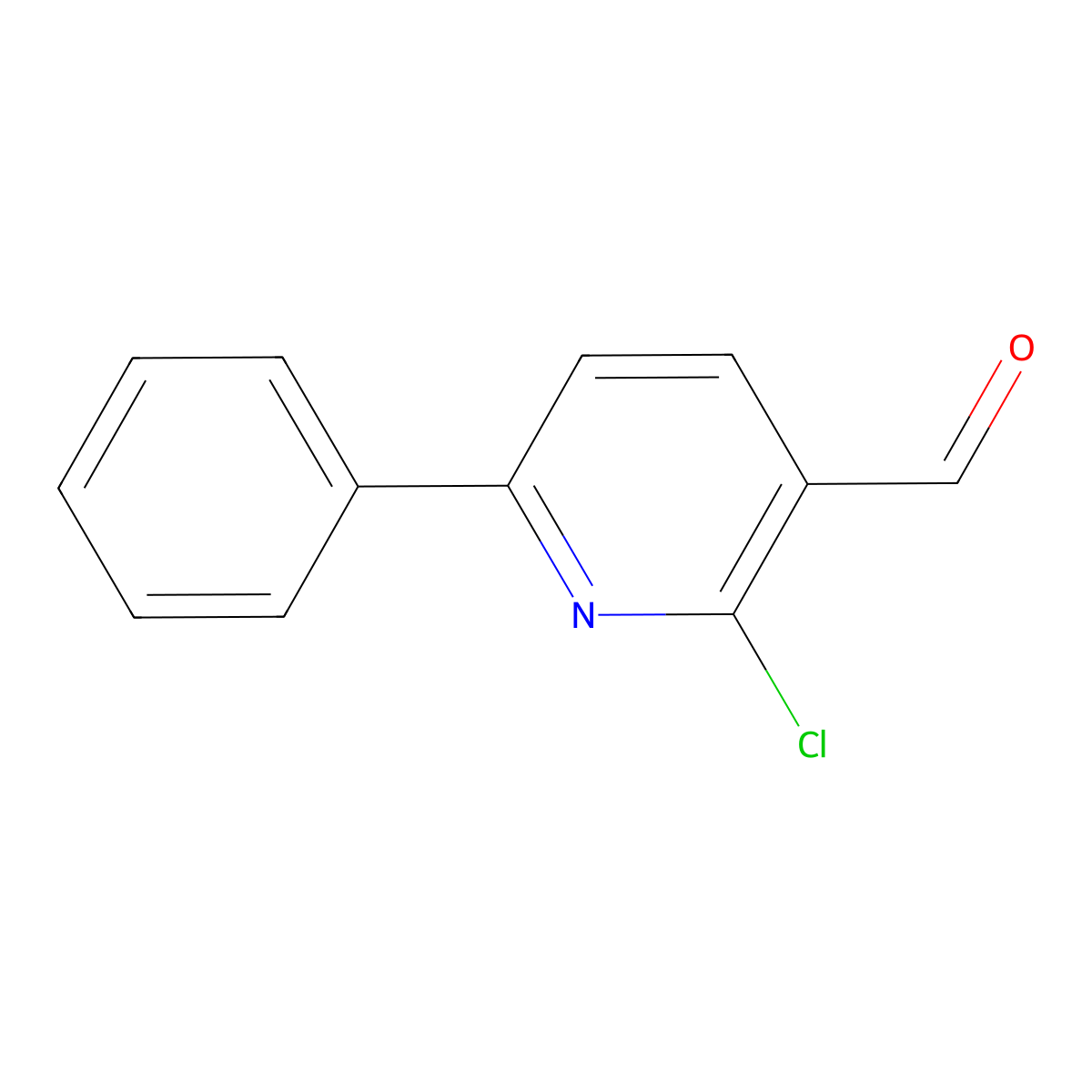 2-Chloro-6-phenylpyridine-3-carbaldehyde molecular structure, CAS 1227596-08-8
