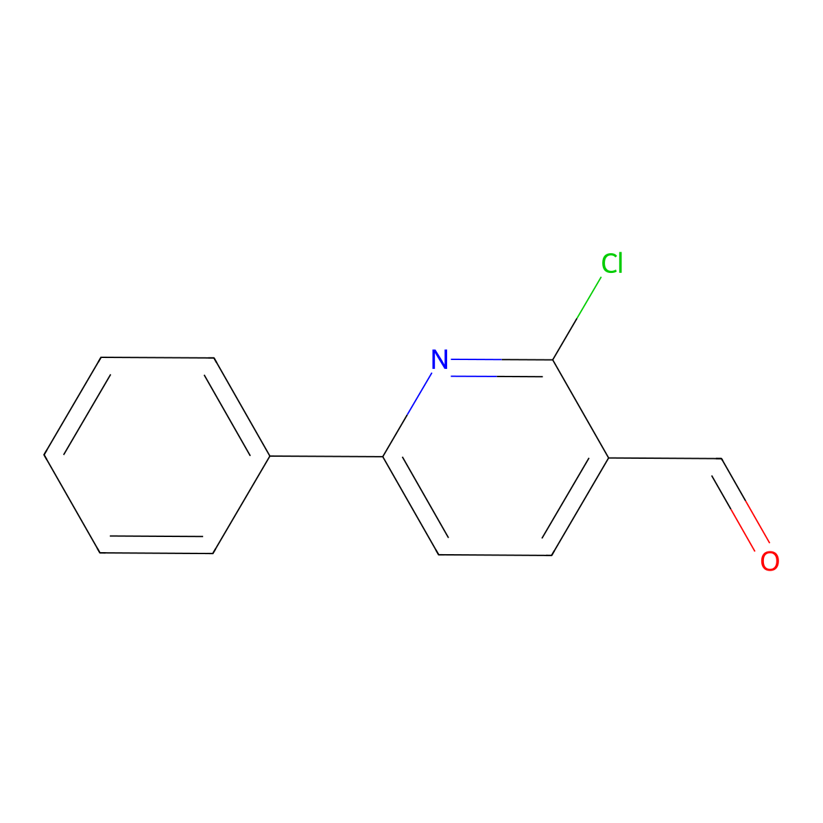 2-Chloro-6-phenylpyridine-3-carbaldehyde molecular structure, CAS 1227596-08-8