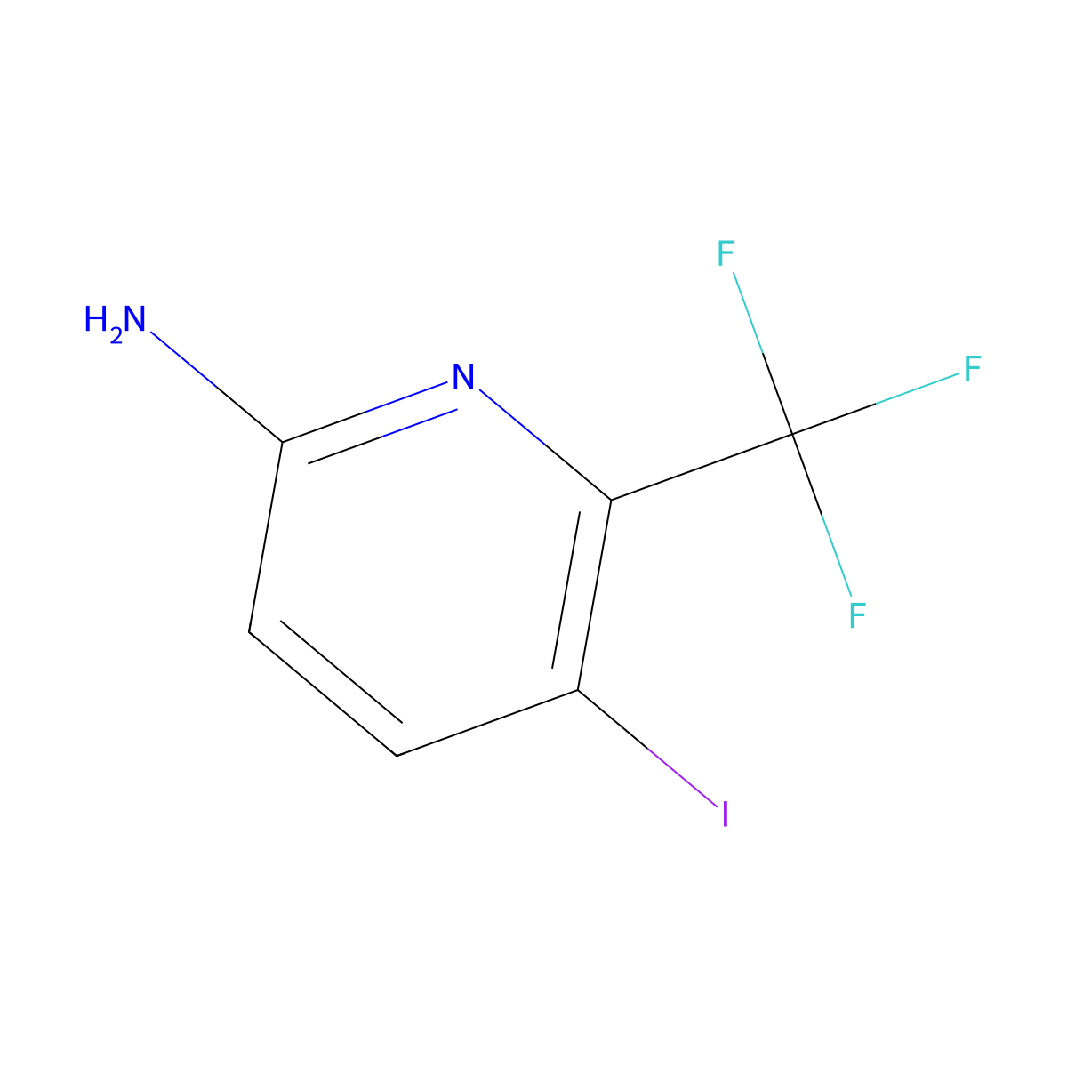 5-Iodo-6-(trifluoromethyl)pyridin-2-amine molecular structure, CAS 1227596-12-4