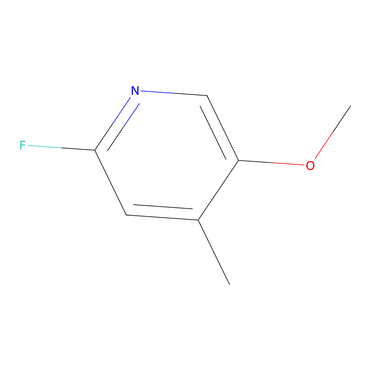 2-Fluoro-5-methoxy-4-methylpyridine molecular structure, CAS 1227596-15-7