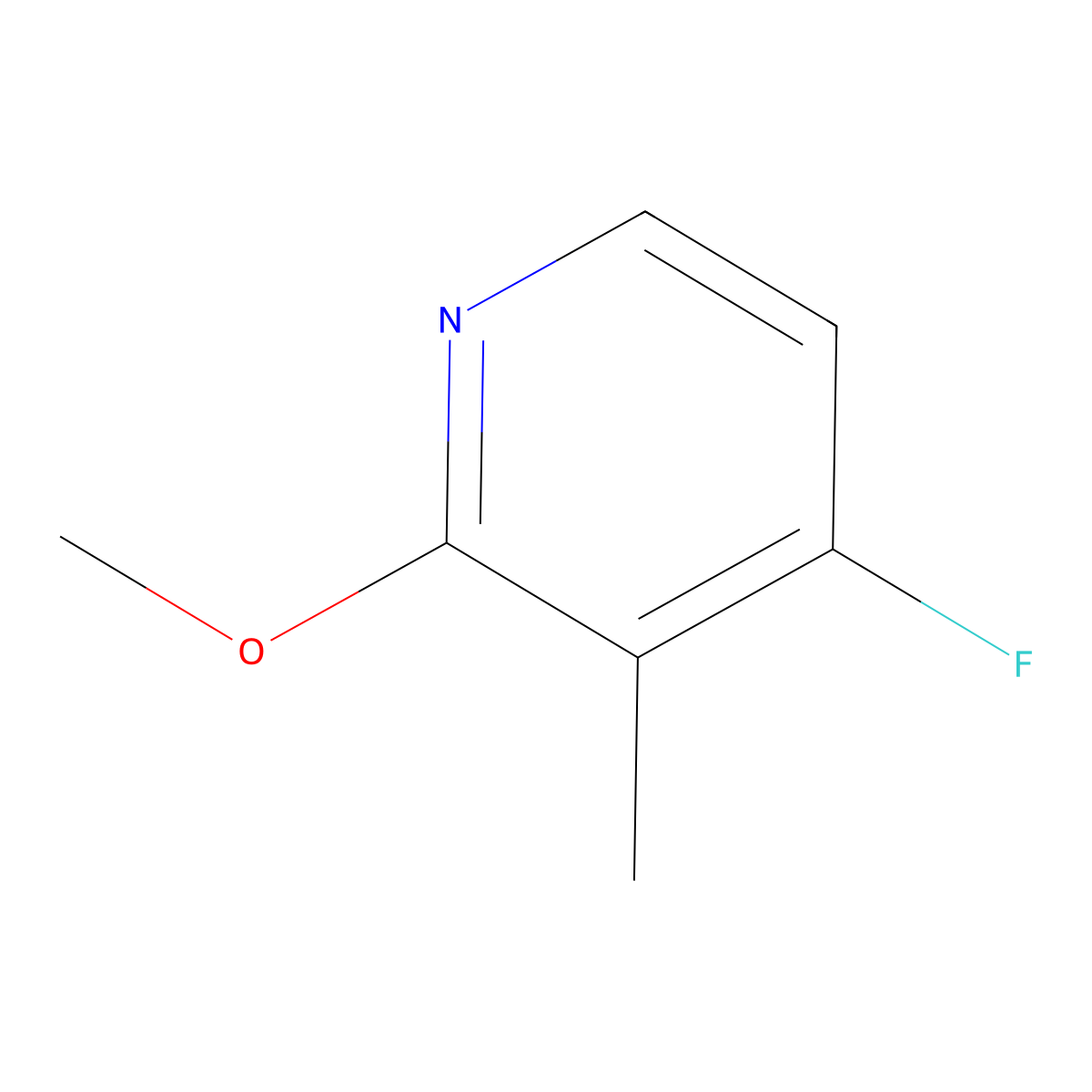 4-Fluoro-2-methoxy-3-methylpyridine molecular structure, CAS 1227596-84-0