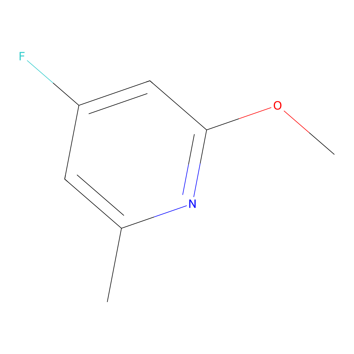 4-Fluoro-2-methoxy-6-methylpyridine molecular structure, CAS 1227597-07-0