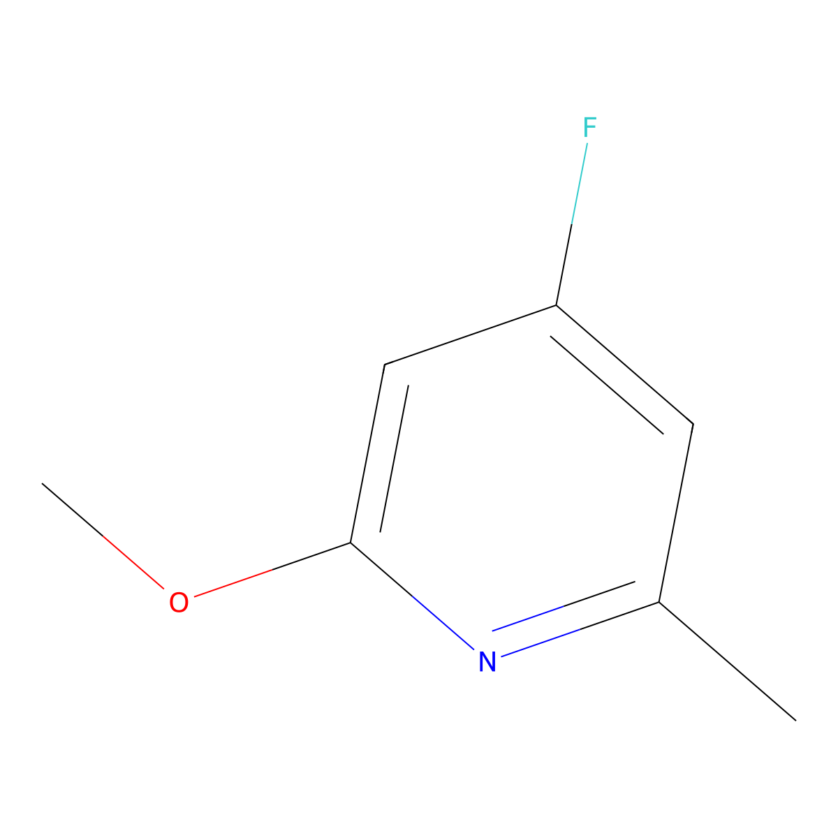 4-Fluoro-2-methoxy-6-methylpyridine molecular structure, CAS 1227597-07-0