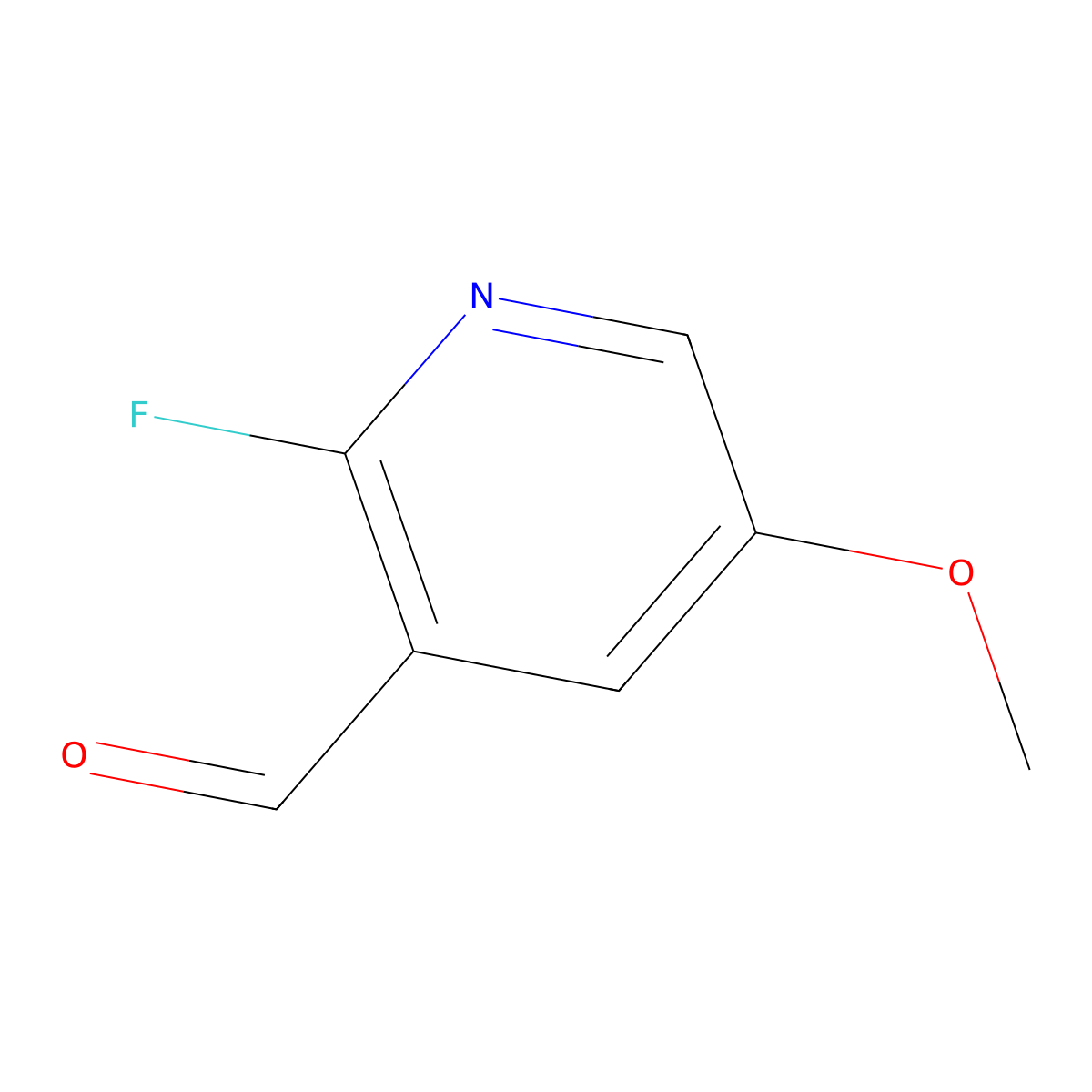 2-Fluoro-5-methoxypyridine-3-carbaldehyde molecular structure, CAS 1227597-35-4