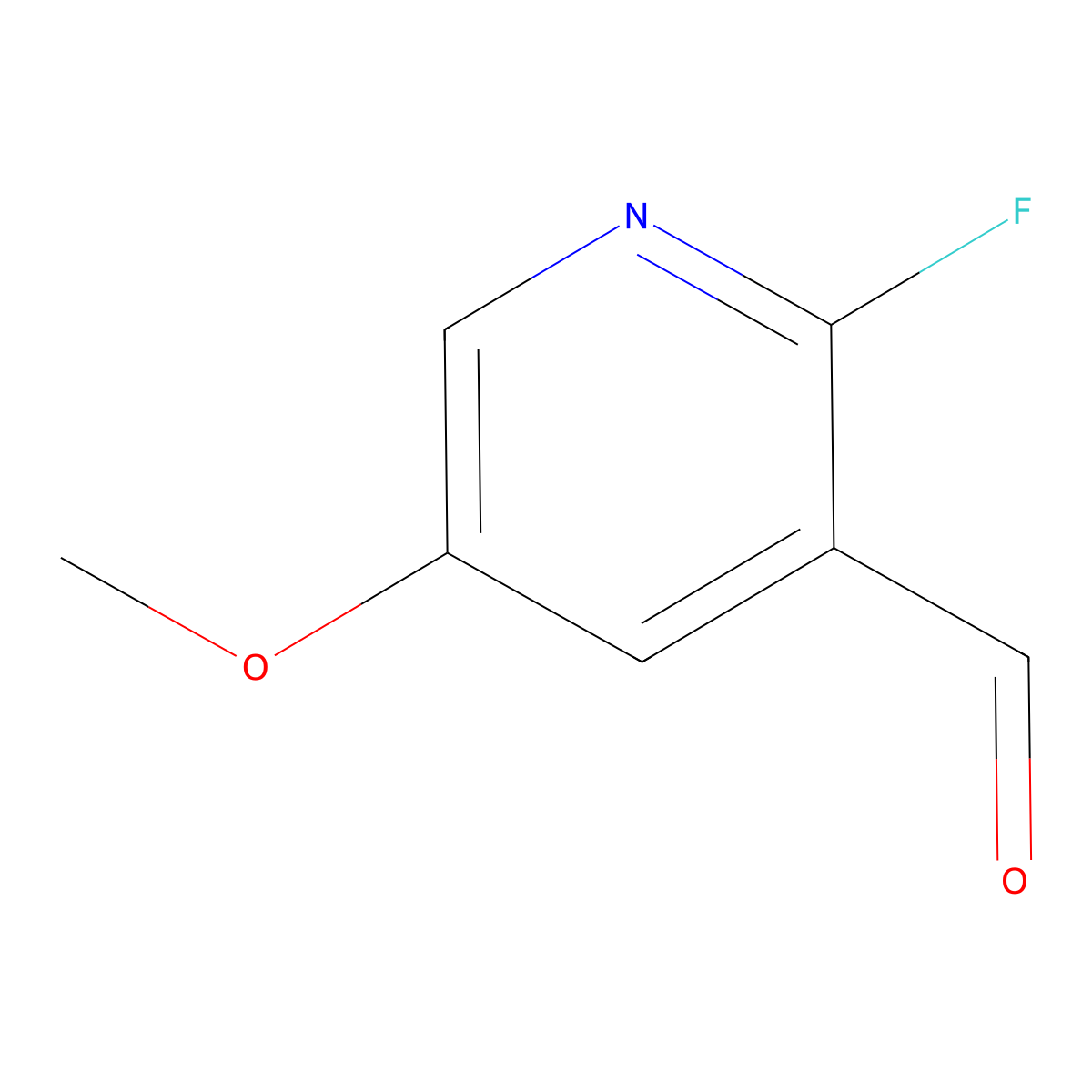 2-Fluoro-5-methoxypyridine-3-carbaldehyde molecular structure, CAS 1227597-35-4