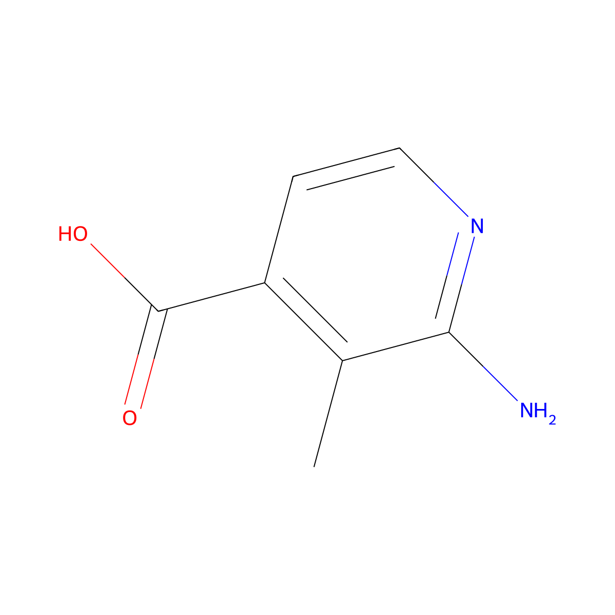 2-Amino-3-methylisonicotinic acid molecular structure, CAS 1227597-39-8