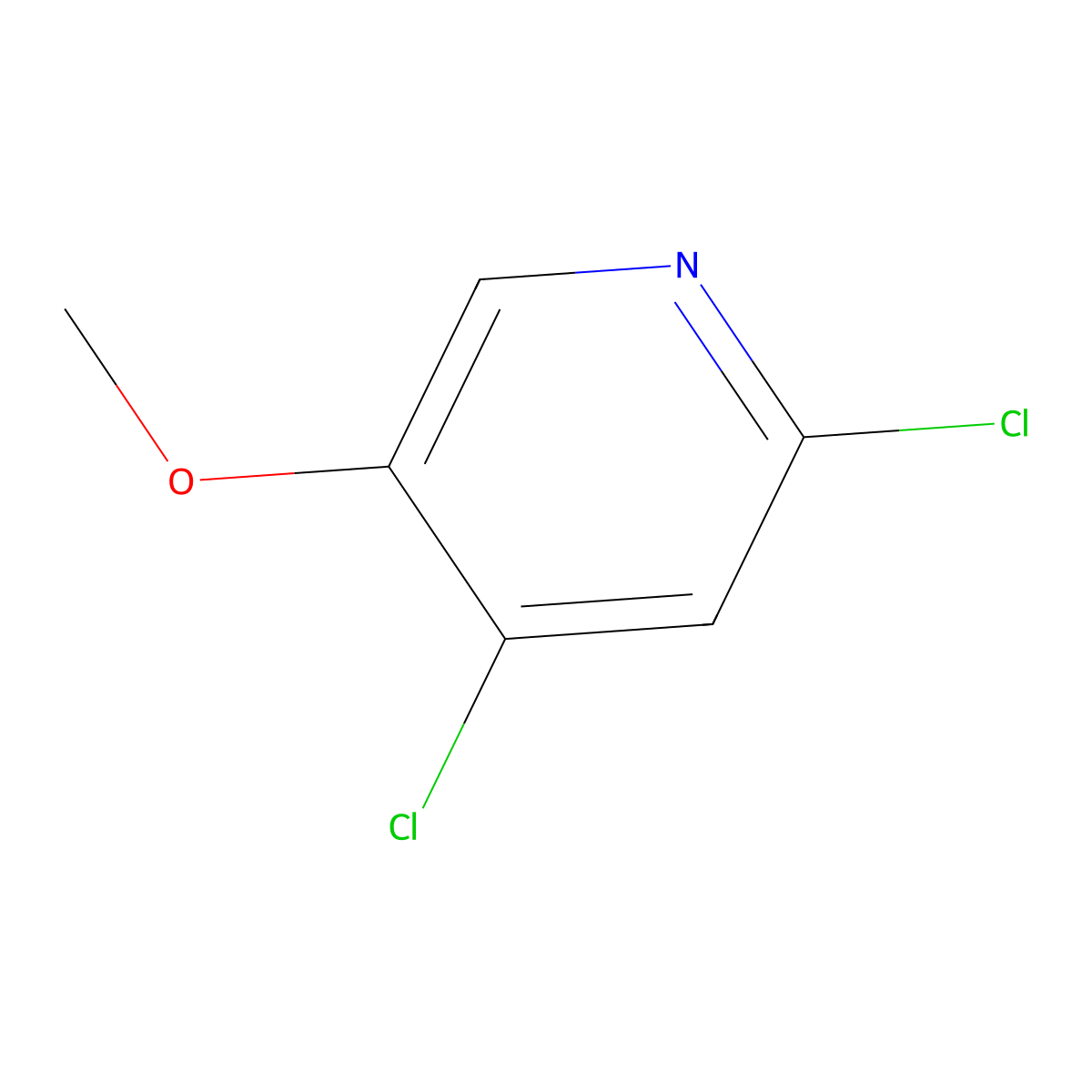 2,4-Dichloro-5-methoxypyridine molecular structure, CAS 1227597-40-1