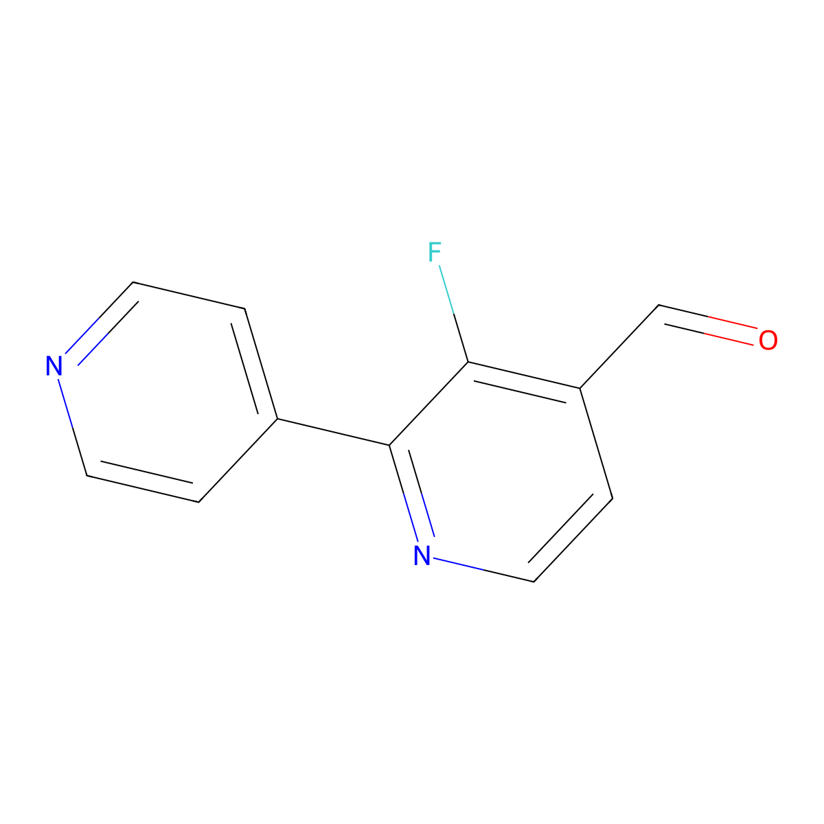 3-Fluoro[2,4'-bipyridine]-4-carbaldehyde molecular structure, CAS 1227597-54-7