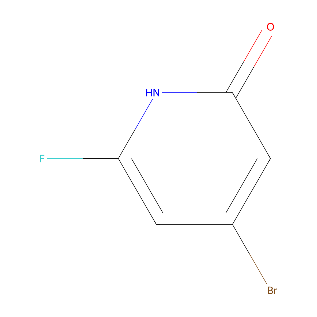 4-Bromo-6-fluoropyridin-2-ol molecular structure, CAS 1227597-80-9