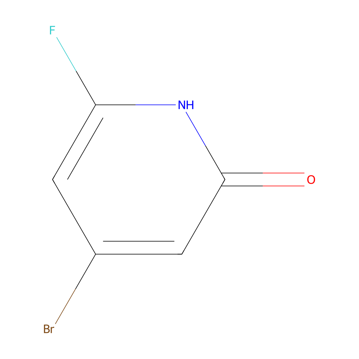 4-Bromo-6-fluoropyridin-2-ol molecular structure, CAS 1227597-80-9
