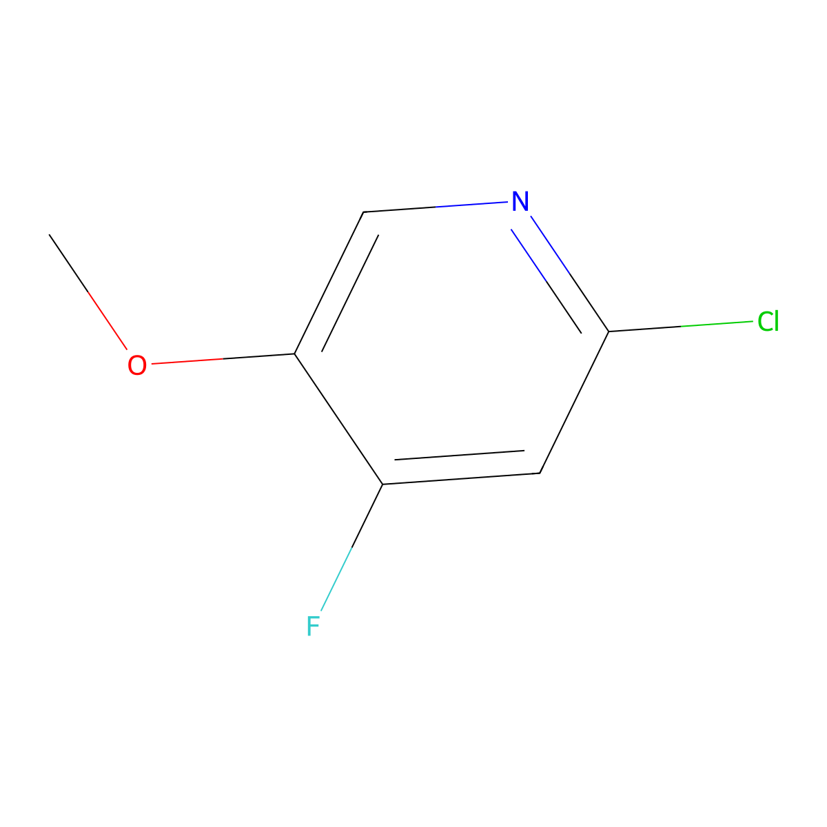 2-Chloro-4-fluoro-5-methoxypyridine molecular structure, CAS 1227597-81-0