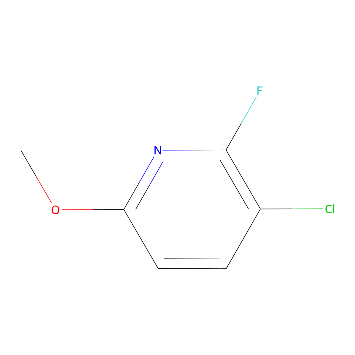 3-Chloro-2-fluoro-6-methoxypyridine molecular structure, CAS 1227598-10-8
