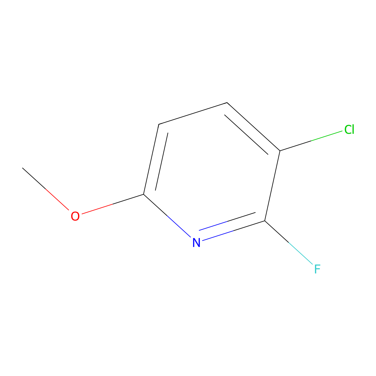 3-Chloro-2-fluoro-6-methoxypyridine molecular structure, CAS 1227598-10-8