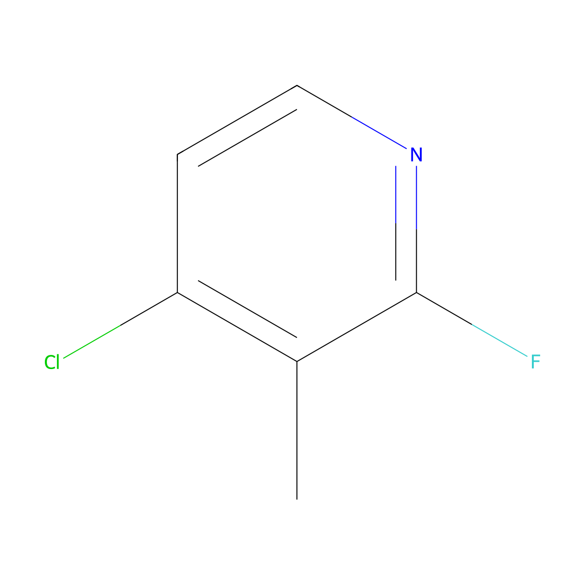 4-Chloro-2-fluoro-3-methylpyridine molecular structure, CAS 1227598-39-1