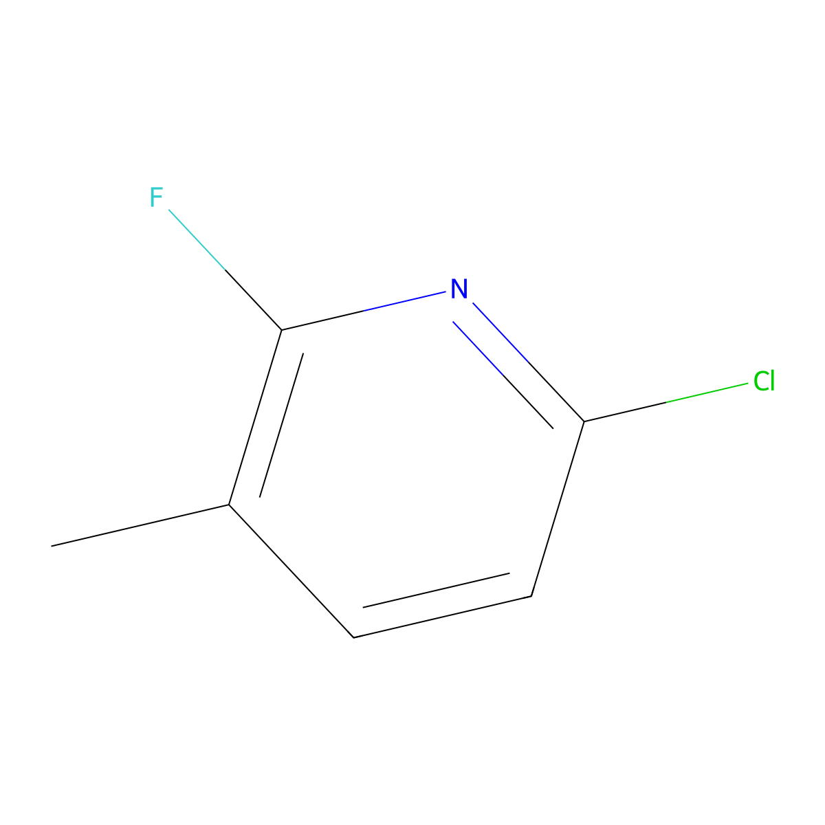 6-Chloro-2-fluoro-3-methylpyridine molecular structure, CAS 1227598-47-1