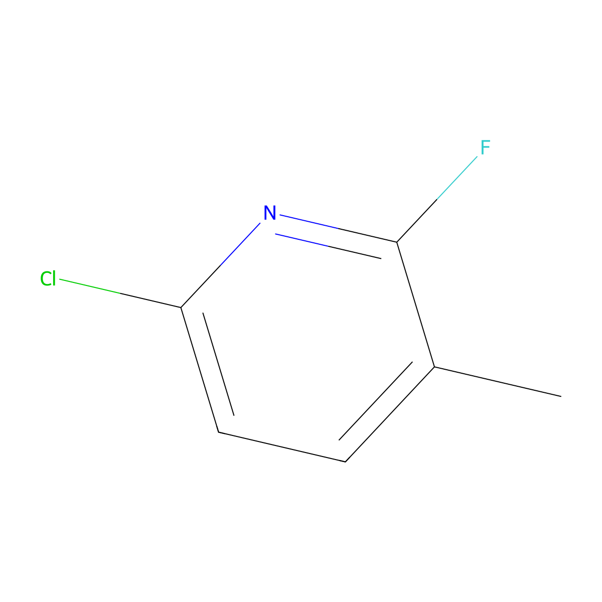 6-Chloro-2-fluoro-3-methylpyridine molecular structure, CAS 1227598-47-1