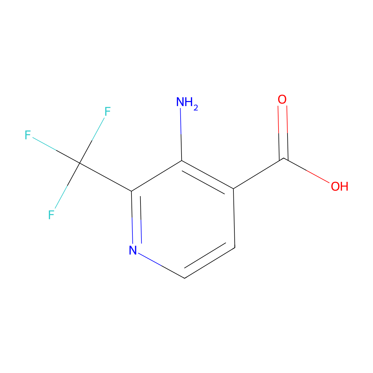3-Amino-2-(trifluoromethyl)isonicotinic acid molecular structure, CAS 1227598-54-0