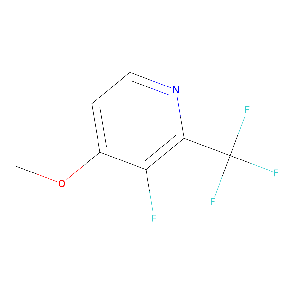 3-Fluoro-4-methoxy-2-(trifluoromethyl)pyridine molecular structure, CAS 1227598-71-1