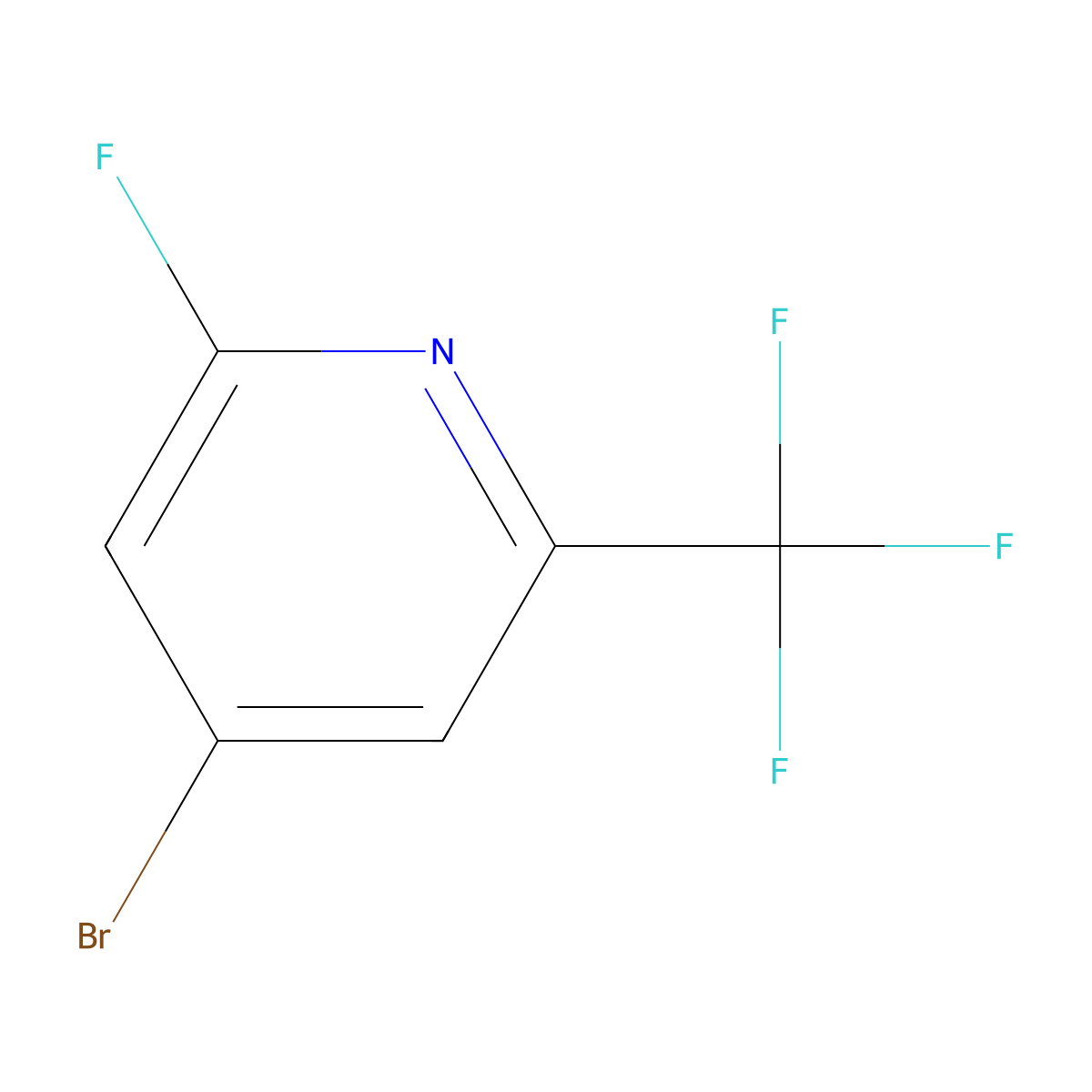 4-Bromo-2-fluoro-6-(trifluoromethyl)pyridine molecular structure, CAS 1227598-78-8
