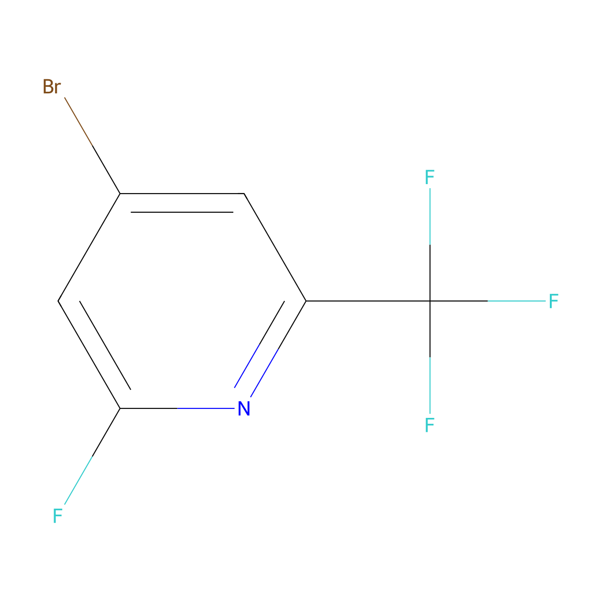 4-Bromo-2-fluoro-6-(trifluoromethyl)pyridine molecular structure, CAS 1227598-78-8