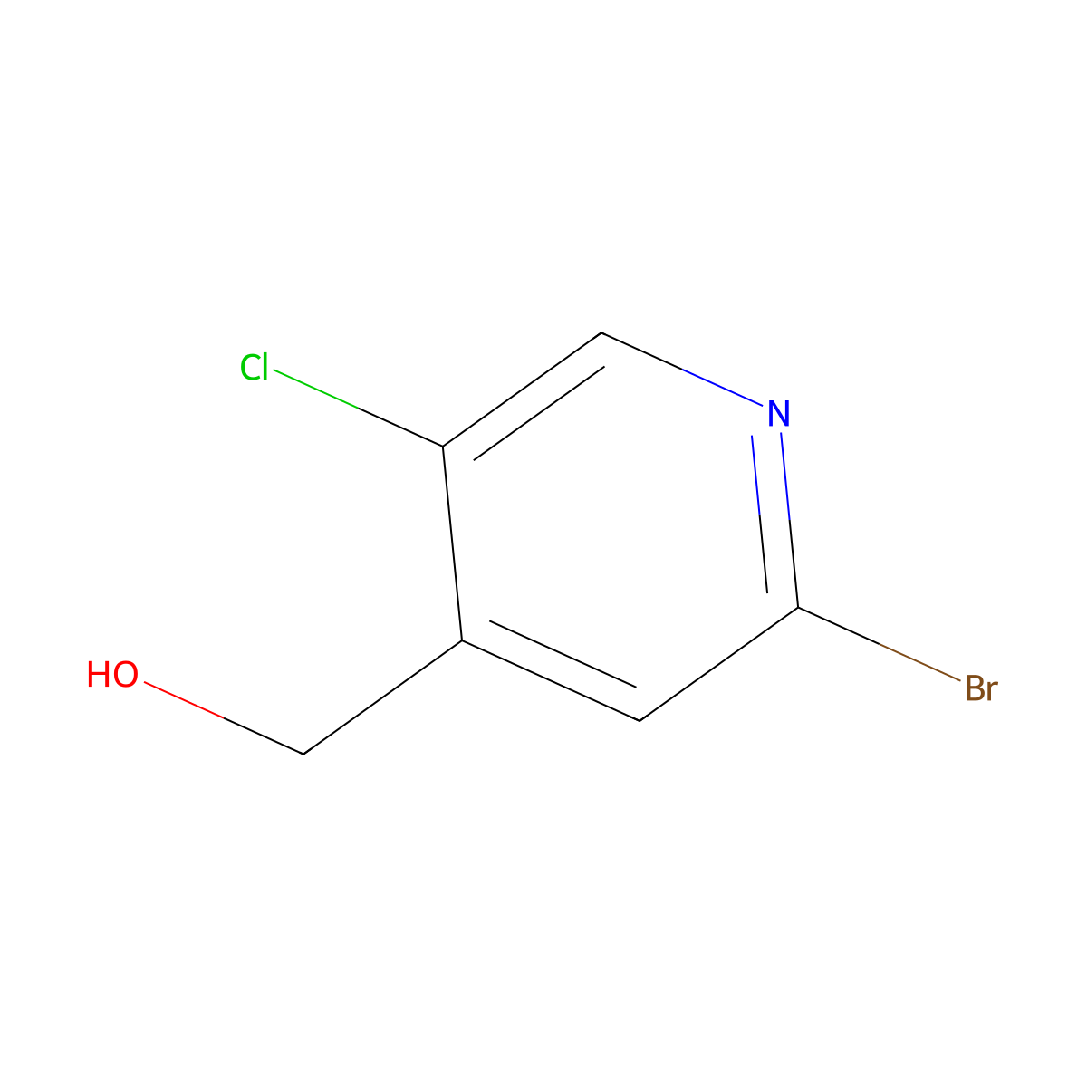 2-Bromo-5-chloro-4(hydroxymethyl)pyridine molecular structure, CAS 1227599-15-6