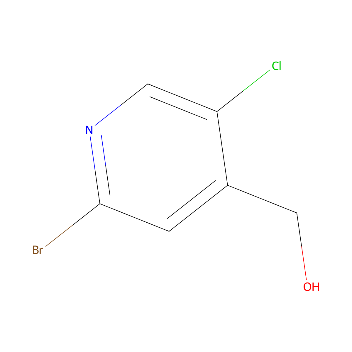 2-Bromo-5-chloro-4(hydroxymethyl)pyridine molecular structure, CAS 1227599-15-6