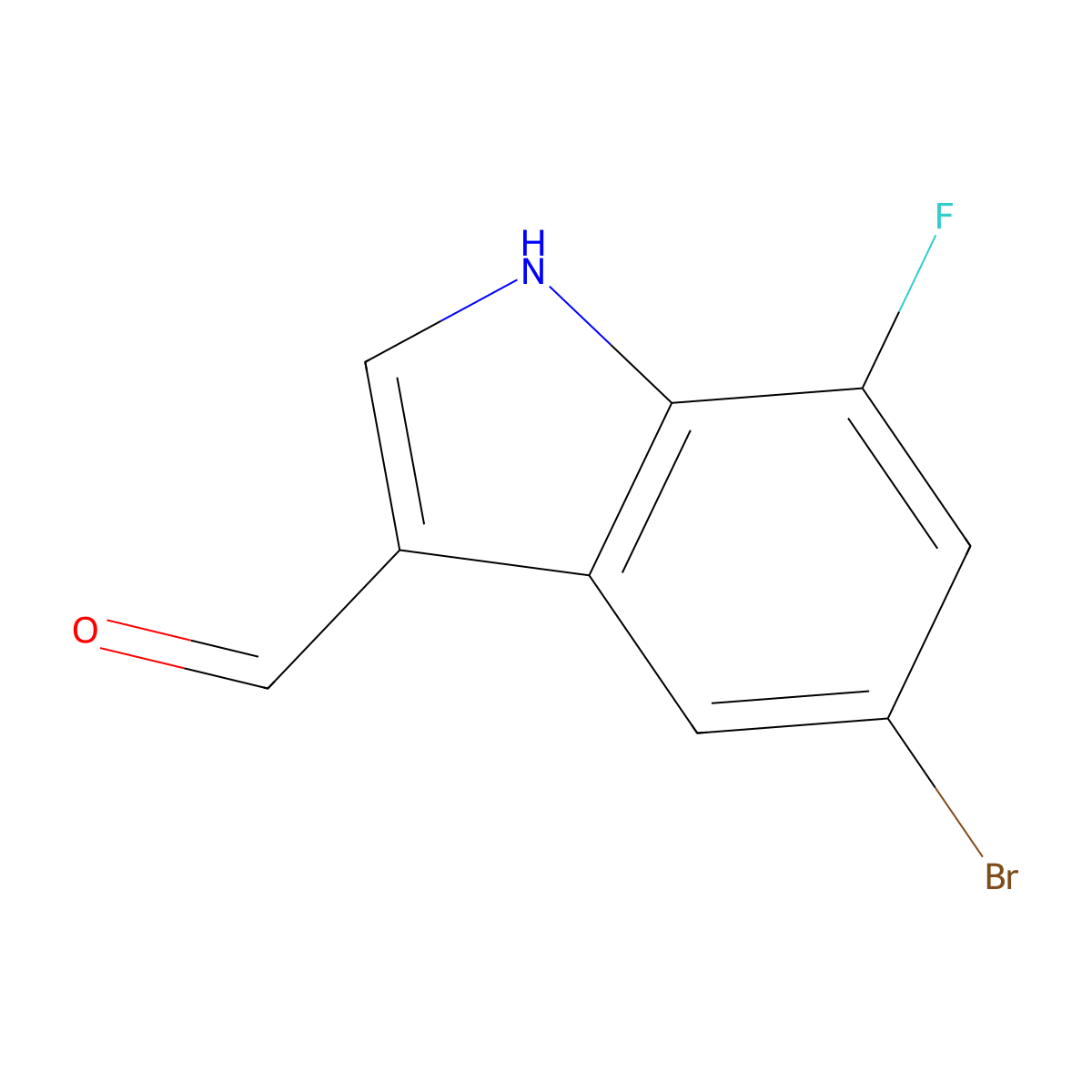 5-Bromo-7-fluoro-1h-indole-3-carbaldehyde molecular structure, CAS 1227599-16-7