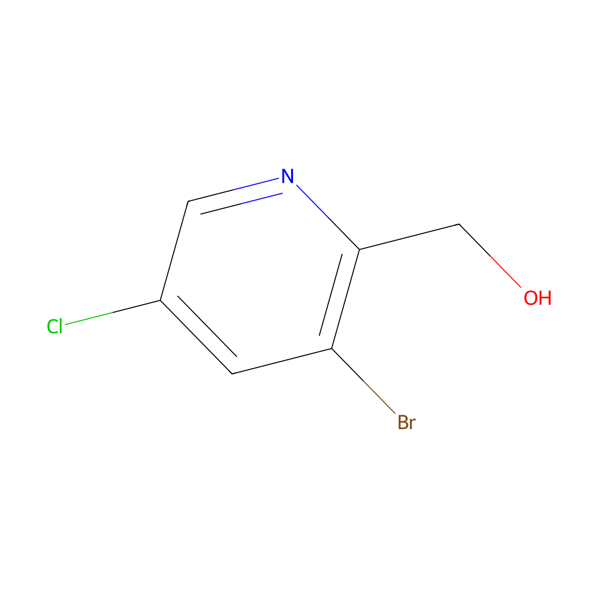 (3-Bromo-5-chloropyridin-2-yl)methanol molecular structure, CAS 1227599-26-9