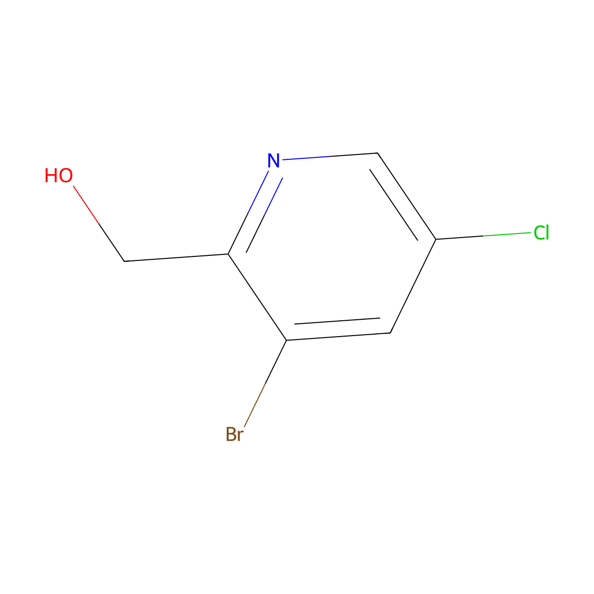 (3-Bromo-5-chloropyridin-2-yl)methanol molecular structure, CAS 1227599-26-9