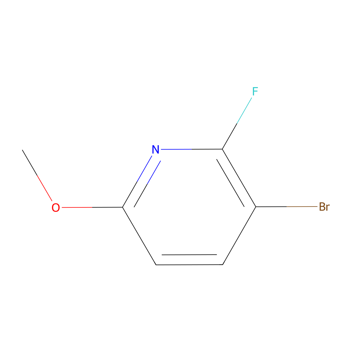 3-Bromo-2-fluoro-6-methoxypyridine molecular structure, CAS 1227599-27-0
