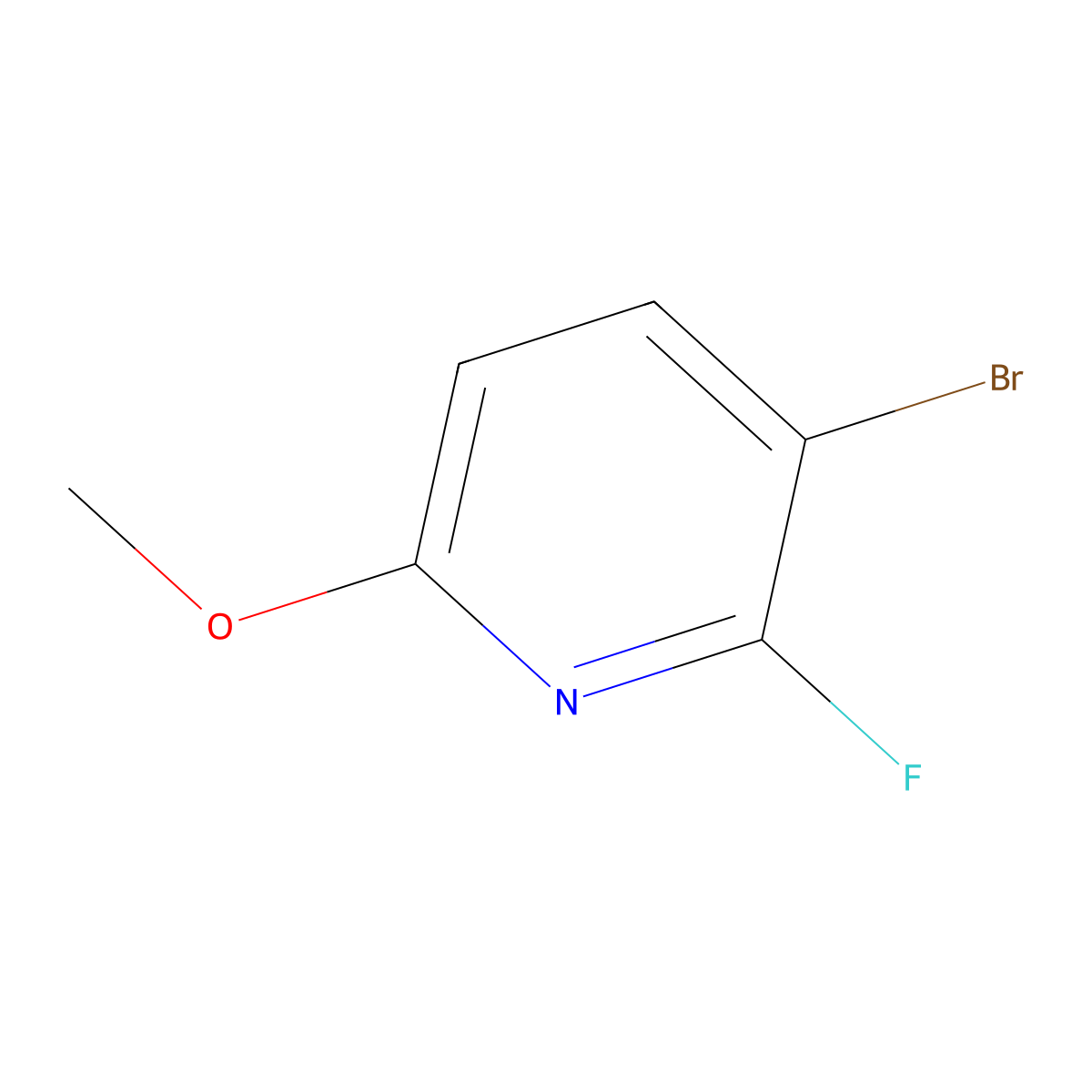 3-Bromo-2-fluoro-6-methoxypyridine molecular structure, CAS 1227599-27-0