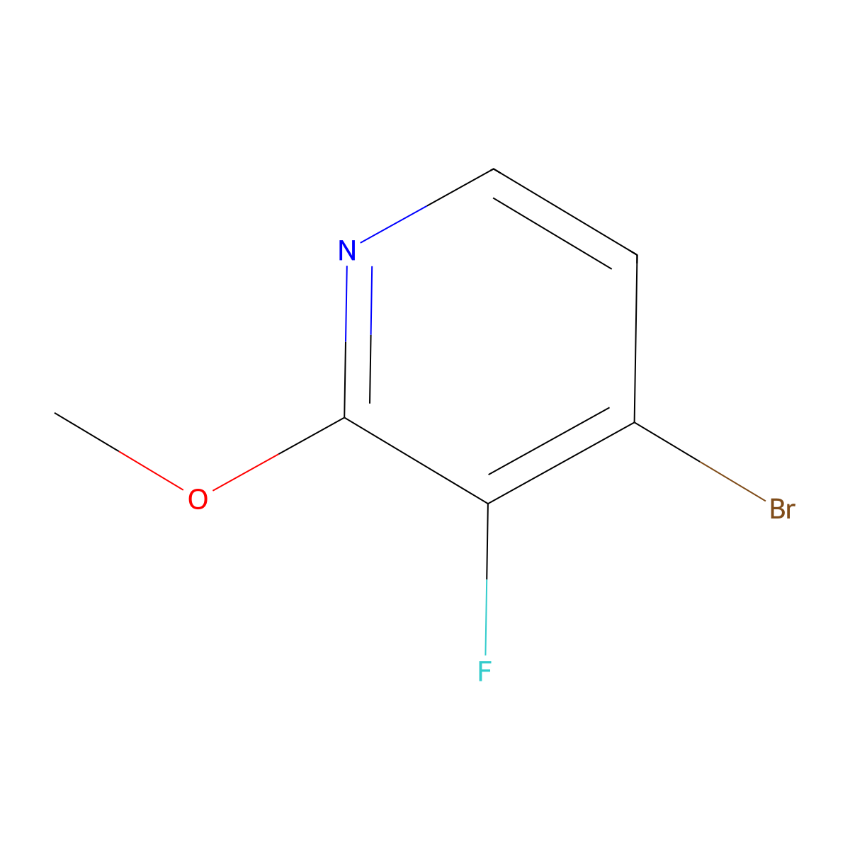 4-Bromo-3-fluoro-2-methoxypyridine molecular structure, CAS 1227599-41-8