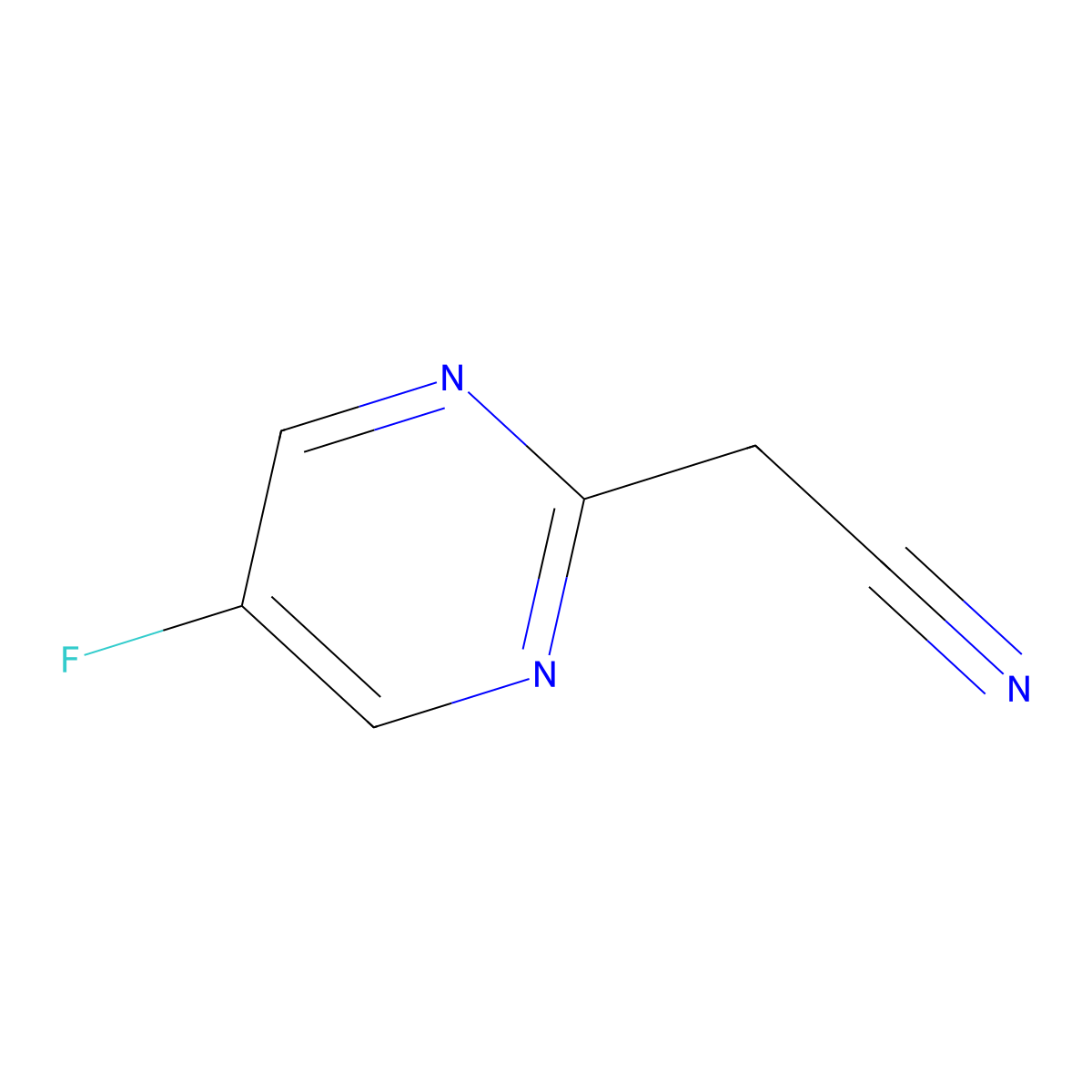 2-(5-Fluoropyrimidin-2-yl)acetonitrile molecular structure, CAS 1227599-49-6