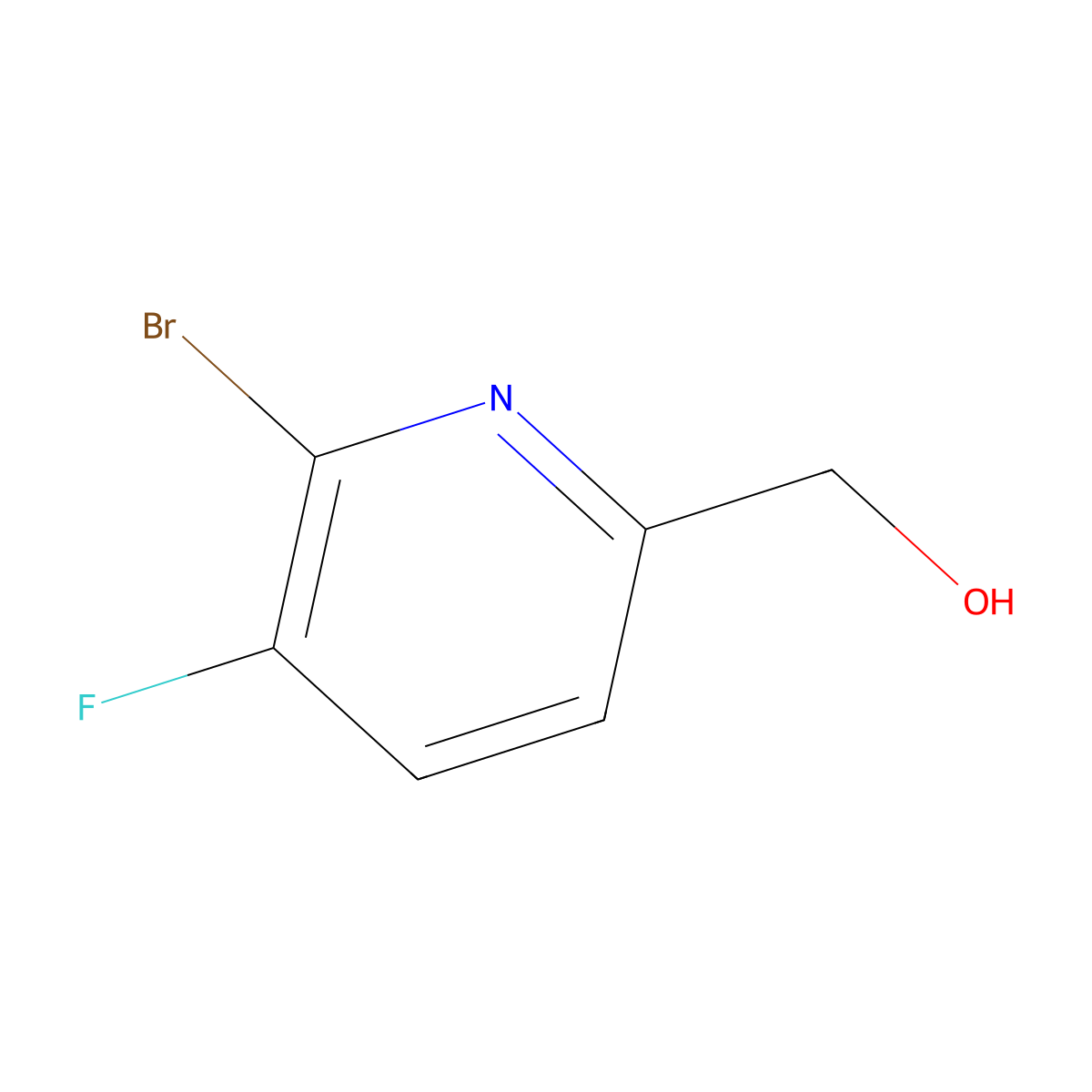 (6-Bromo-5-fluoropyridin-2-yl)methanol molecular structure, CAS 1227599-50-9