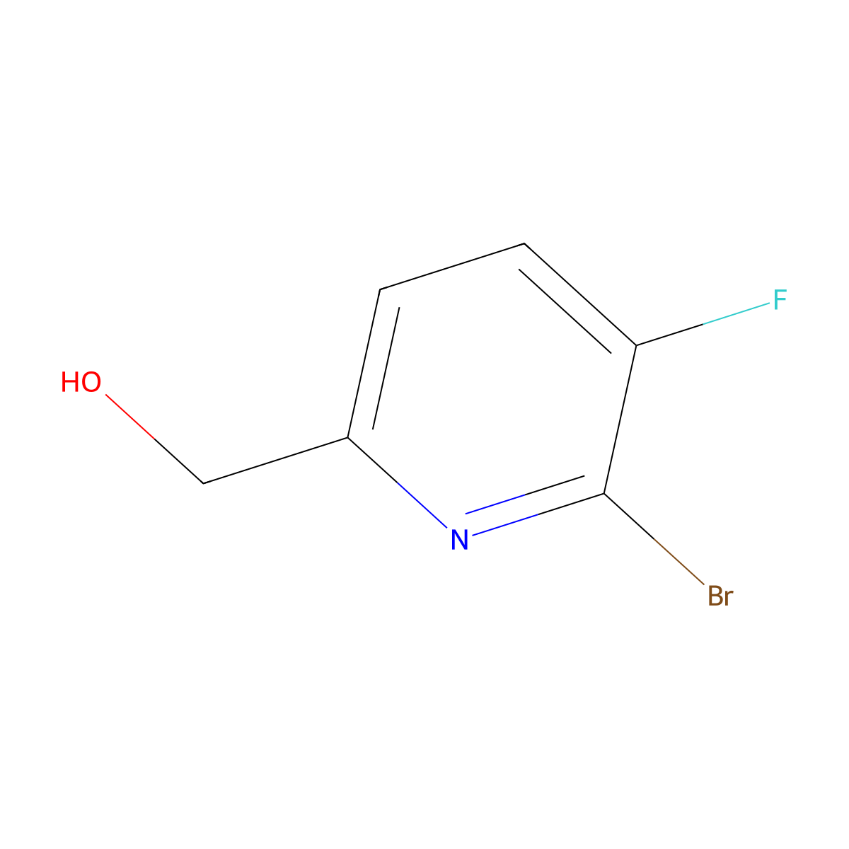 (6-Bromo-5-fluoropyridin-2-yl)methanol molecular structure, CAS 1227599-50-9