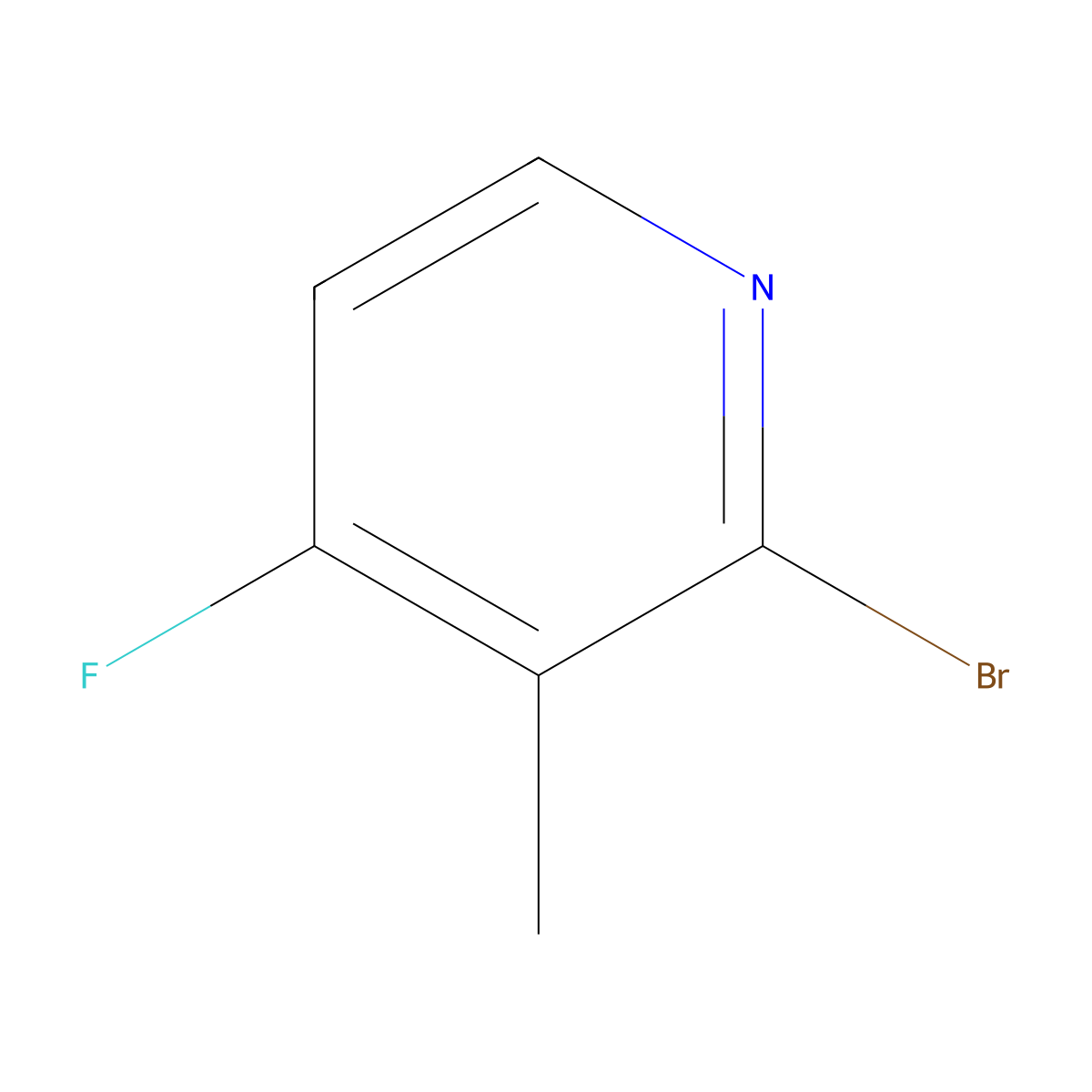 2-Bromo-4-fluoro-3-methylpyridine molecular structure, CAS 1227599-65-6