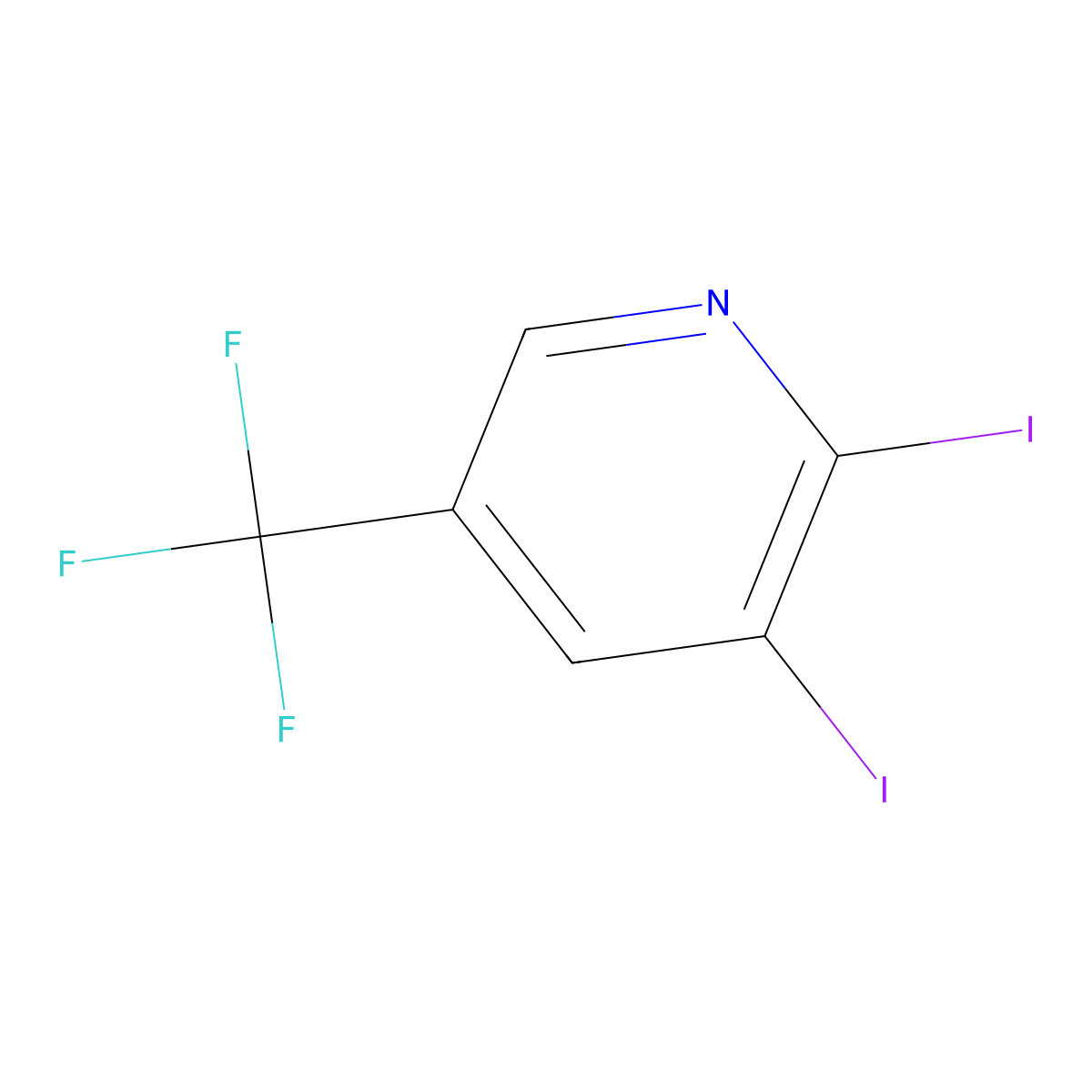 2,3-Diiodo-5-(trifluoromethyl)pyridine molecular structure, CAS 1227599-67-8