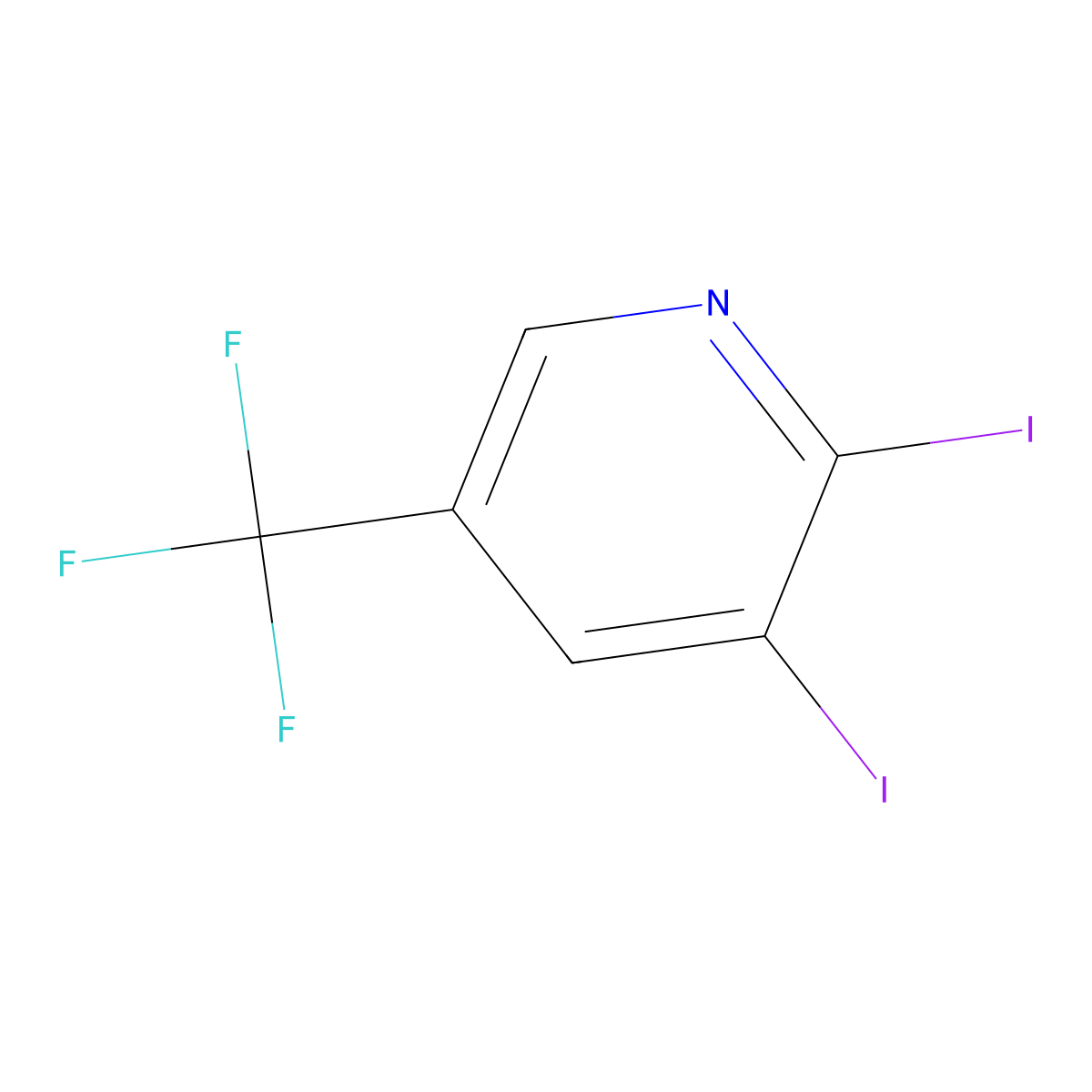 2,3-Diiodo-5-(trifluoromethyl)pyridine molecular structure, CAS 1227599-67-8