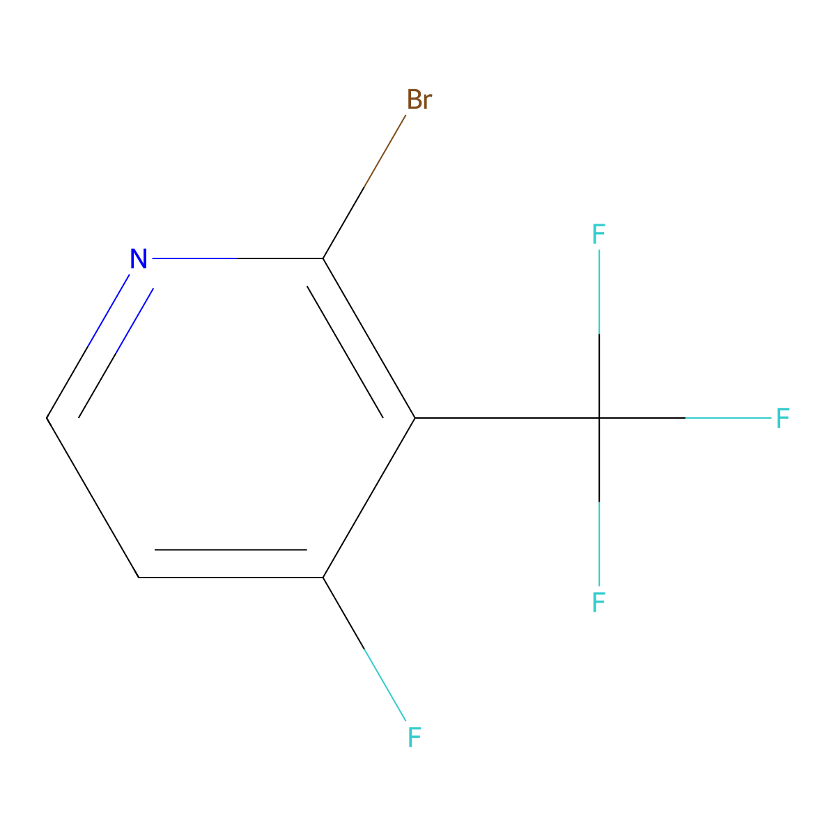 2-Bromo-4-fluoro-3-(trifluoromethyl)pyridine molecular structure, CAS 1227599-75-8