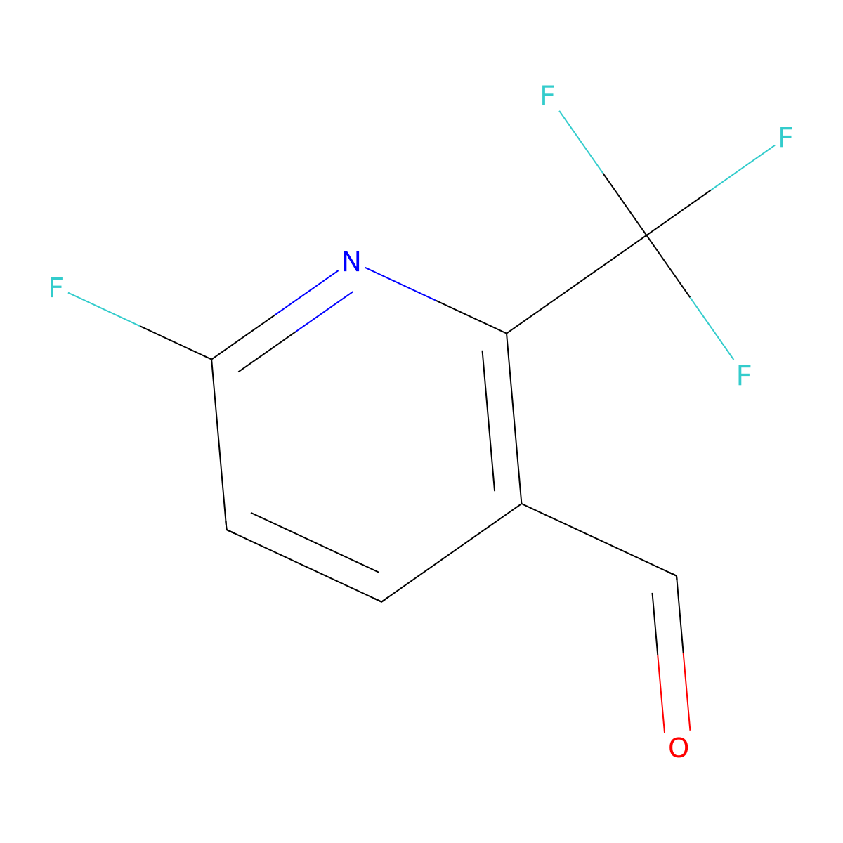 6-Fluoro-2-(trifluoromethyl)pyridine-3-carbaldehyde molecular structure, CAS 1227599-77-0