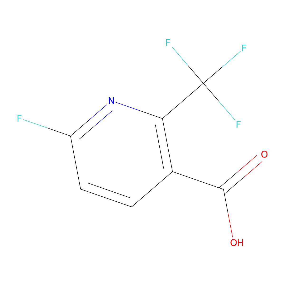 6-Fluoro-2-(trifluoromethyl)nicotinic acid molecular structure, CAS 1227599-87-2