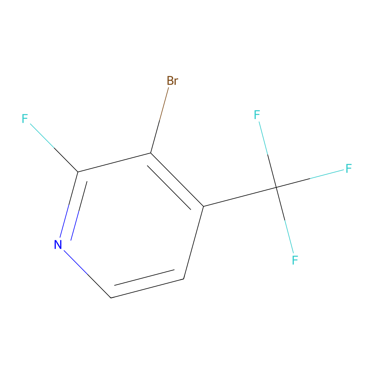 3-Bromo-2-fluoro-4-(trifluoromethyl)pyridine molecular structure, CAS 1227599-89-4