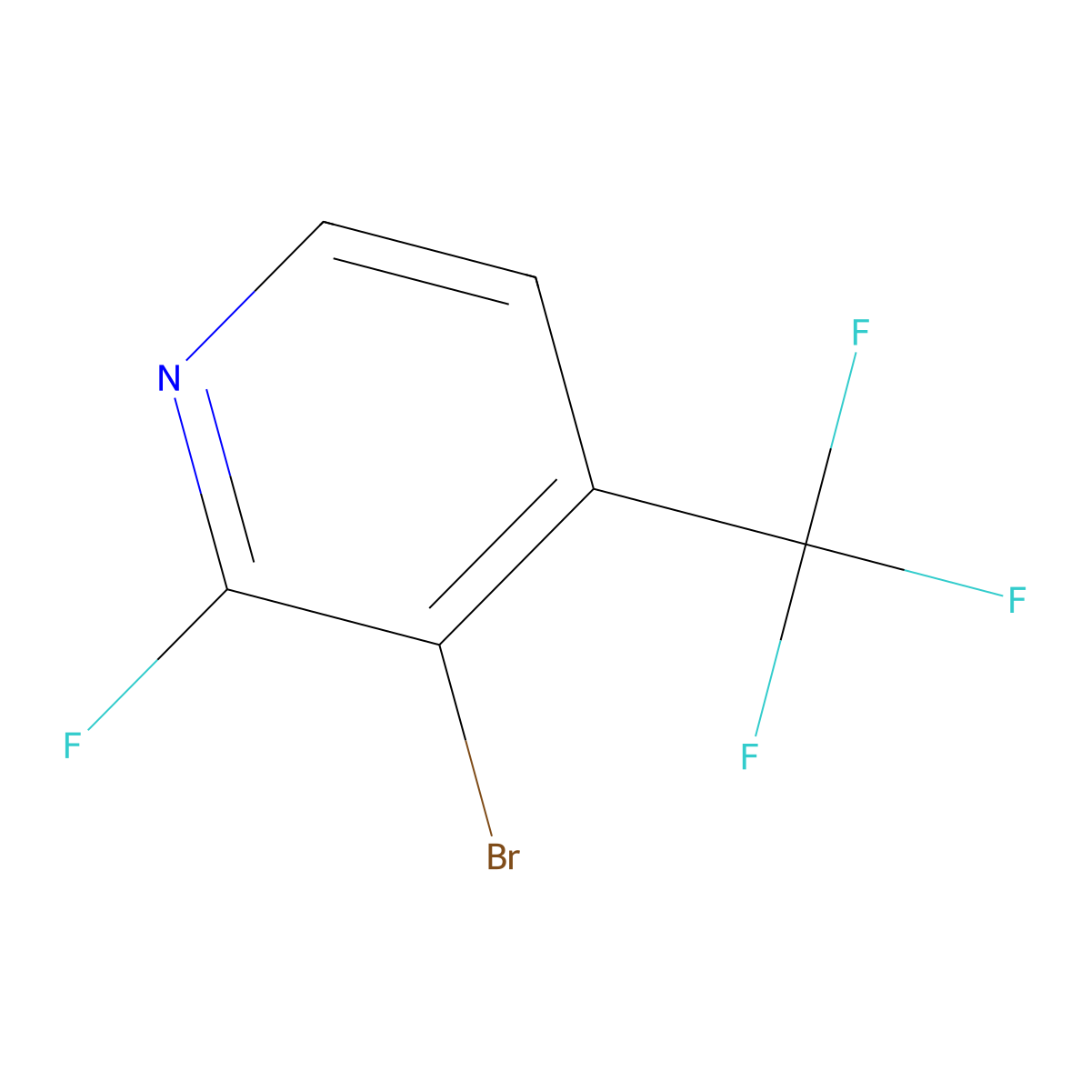 3-Bromo-2-fluoro-4-(trifluoromethyl)pyridine molecular structure, CAS 1227599-89-4